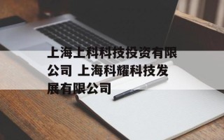 上海上科科技投资有限公司 上海科耀科技发展有限公司