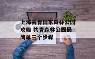 上海共青国家森林公园攻略 共青森林公园最简单三个步骤
