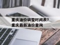 重庆油价调整时间表？重庆最新油价查询