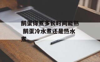 鹅蛋得煮多长时间能熟 鹅蛋冷水煮还是热水煮