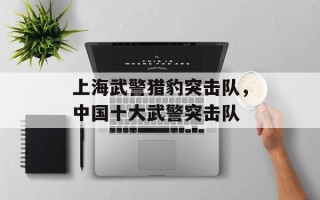 上海武警猎豹突击队，中国十大武警突击队