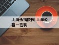 上海永福陵园 上海公墓一览表