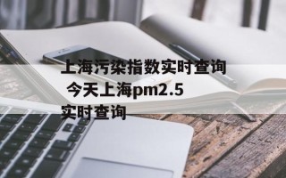 上海污染指数实时查询 今天上海pm2.5实时查询