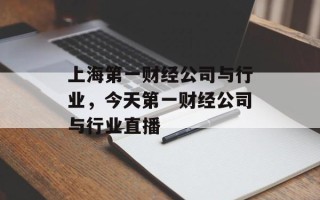 上海第一财经公司与行业，今天第一财经公司与行业直播