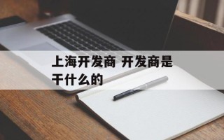 上海开发商 开发商是干什么的