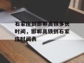 石家庄到邯郸高铁多长时间，邯郸高铁到石家庄时间表