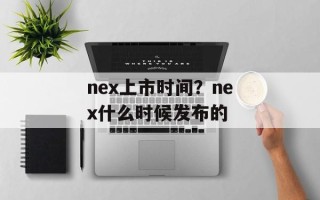 nex上市时间？nex什么时候发布的