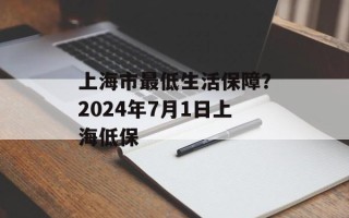 上海市最低生活保障？2024年7月1日上海低保