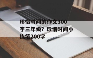 珍惜时间的作文300字三年级？珍惜时间小练笔200字