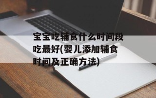 宝宝吃辅食什么时间段吃最好(婴儿添加辅食时间及正确方法)