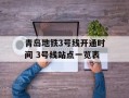 青岛地铁3号线开通时间 3号线站点一览表