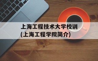 上海工程技术大学校训(上海工程学院简介)